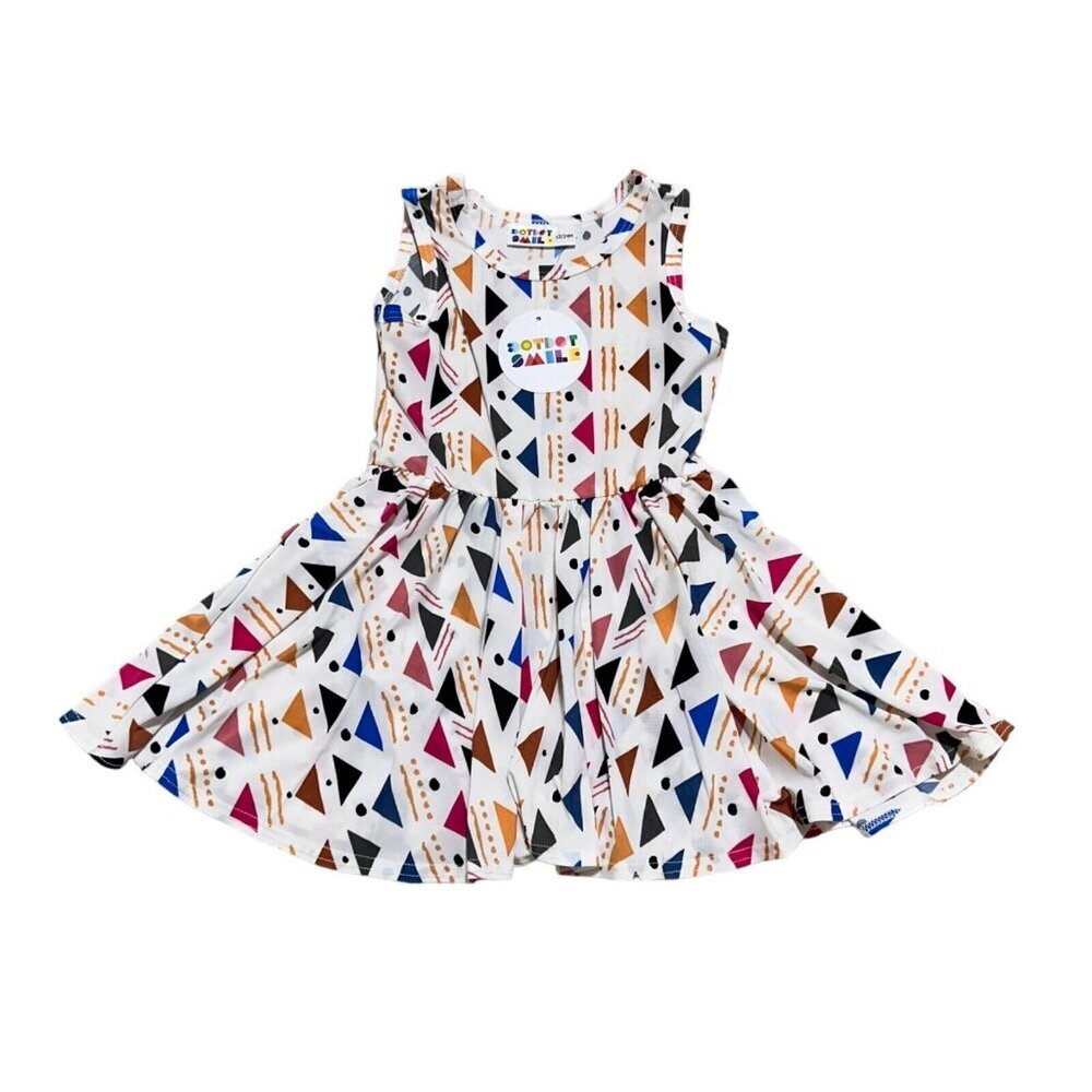 Dot Dot Smile NWT Baby Size 12/24M Geometric Tank Twirl Dress w/Attached Brief